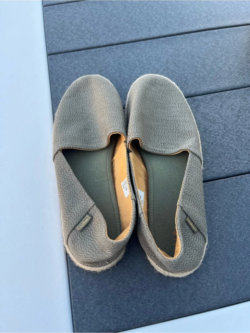 L.L. Bean Olive Green Canvas Slip-On Espadrilles